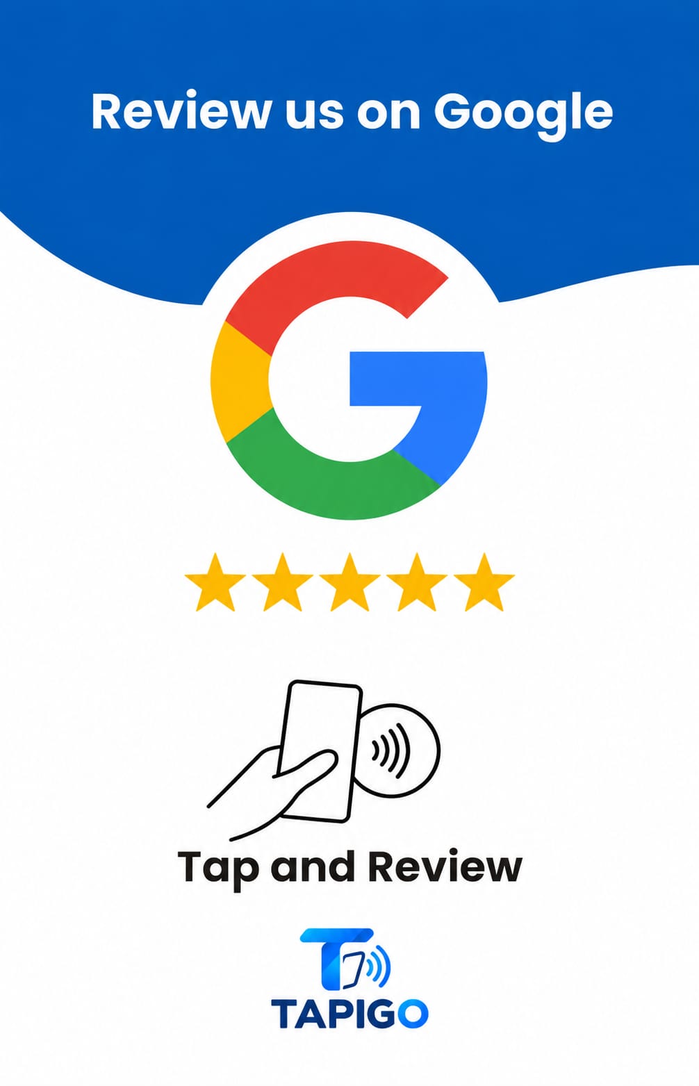 TAPIGO NFC Google Review Card